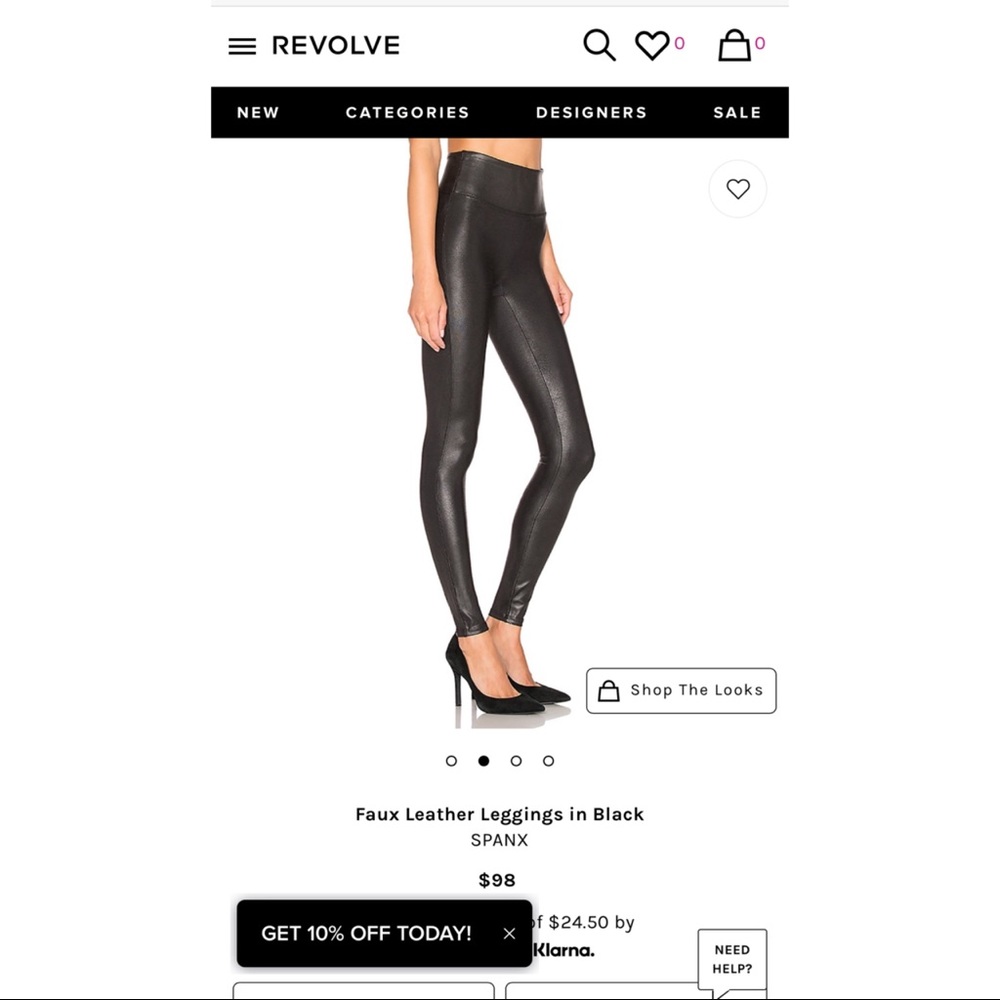 SPANX faux leather leggings size small